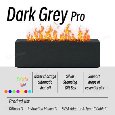 KINSCOTER Difuzor plamena, arome, ovlaživač zraka, ultrazvučni aparat za rashlađivanje magle, zamagljivač, LED eterično ulje, plamena lampa, difuzor