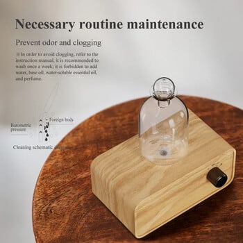 Aromatherapy Diffuser Professional Wood and Glass Essential Oil Diffuser Nebulizer Nebulizing 2600mAh Scent Machine Waterless