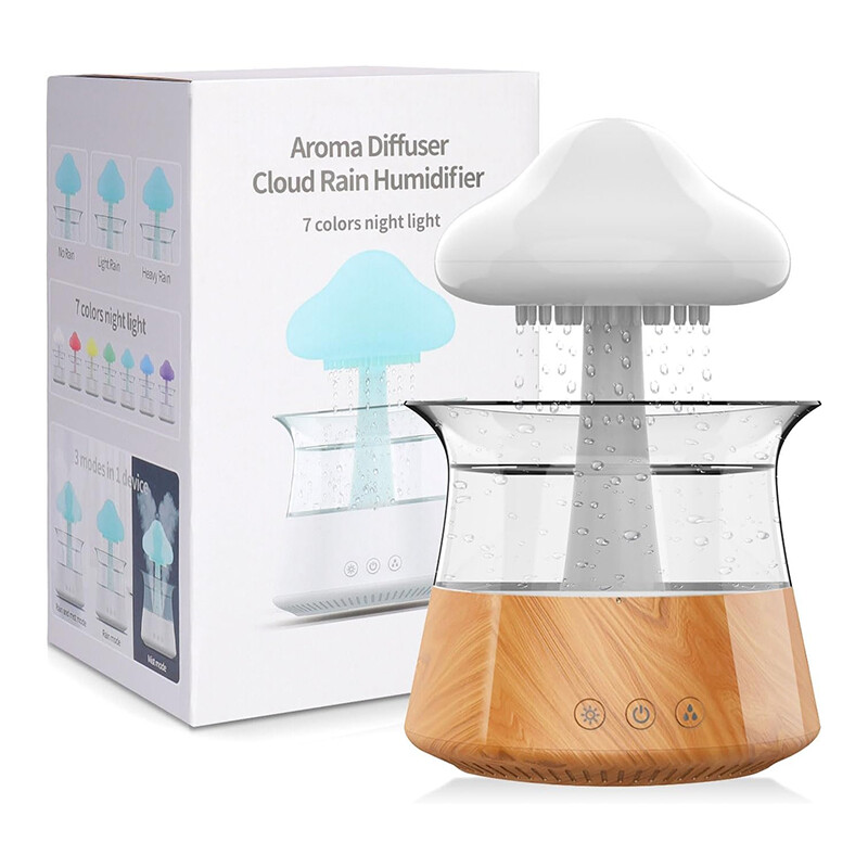 Rain Cloud Električni ovlaživač zraka 300 ml Aroma difuzor Zen Rain Water Drops šarene noćne svjetiljke ovlaživač zraka za dom na dar