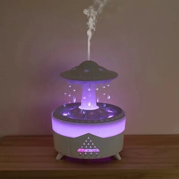 Υγραντήρας Rain Cloud Night Light με ήχο σταγόνας νερού της βροχής και αρωματοθεραπεία διάχυσης αιθέριων ελαίων 7 χρωμάτων led light