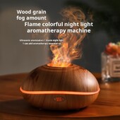 7 colores Fire Flame Stroj za aromaterapiju od drvenog zrna Ovlaživač zraka Aroma difuzor Ultrazvučni aparat za maglu Aroma