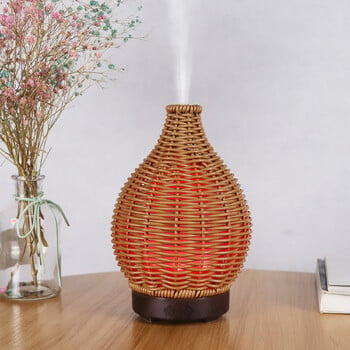 Wood Weave Mini Vase Air Humidifier USB Electronic Ultrasonic Water Fragrance Essential Oil Diffuser Home Room Άρωμα