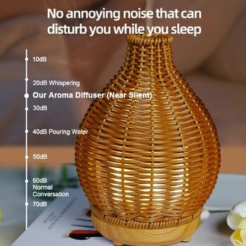 Wood Weave Mini Vase Air Humidifier USB Electronic Ultrasonic Water Fragrance Essential Oil Diffuser Home Room Άρωμα