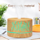 500 ml Aroma difuzor drvenog zrna Kućni ovlaživači zraka Svjetlo u boji Difuzor eteričnog ulja Aromaterapijski električni difuzor ulja