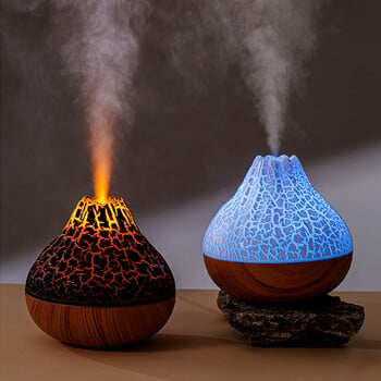 Volcano Air Humidifier 300ml Desktop USB Water Mist Diffuser Purifier Αποσμητικό αέρα Νεφελοποιητής με πολύχρωμο νυχτερινό φως περιβάλλοντος