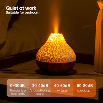 Volcano Air Humidifier 300ml Desktop USB Water Mist Diffuser Purifier Αποσμητικό αέρα Νεφελοποιητής με πολύχρωμο νυχτερινό φως περιβάλλοντος