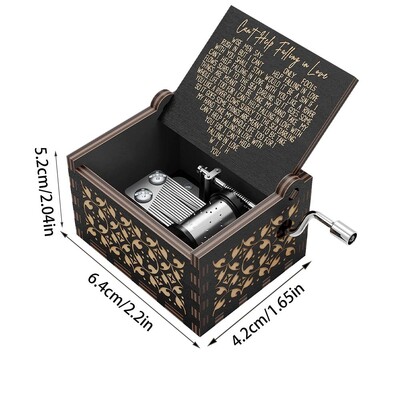 Graveerimine puidust muusikakasti Käsitsi väntatav vanaaegne muusikakast ei aita armuda muusikakasti naise sünnipäeva kingitus sõbrapäevaks