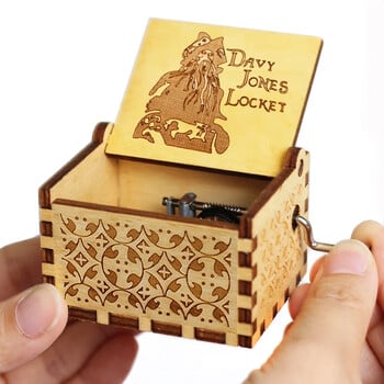 HOT Wooden Anime Figure Music Box Pirates of the Carib Davy Jones Jack Sparrow Δημιουργικό δώρο γενεθλίων την ημέρα των Χριστουγέννων