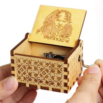 HOT Wooden Anime Figure Music Box Pirates of the Carib Davy Jones Jack Sparrow Δημιουργικό δώρο γενεθλίων την ημέρα των Χριστουγέννων