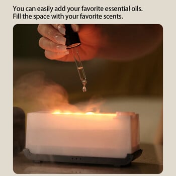 Προσομοίωση Aroma Diffuser Ο πολύχρωμος υγραντήρας αέρα φλόγας μπορεί να προσθέσει Ρύθμιση χρονισμού αιθέριου ελαίου Ultrasonic Cool Mist Maker Fogger