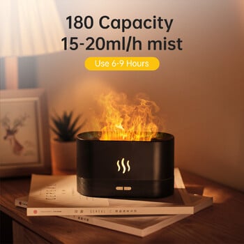 Vissko Aroma Diffuser Air Humidifier Ultrasonic Cool Mist Maker Fogger Led Essential Oil Lamp Flame Difusor