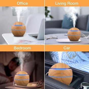 Υγραντήρας Electric Air Aroma Diffuser Wood Ultrasonic Air Humidifier Essential Oil Aromatherapy Cool Mist Maker for Bedroom