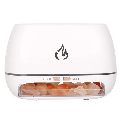 Novi Himalayan Crystal Salt Stone Aroma Ovlaživači zraka 3D plamen Vatra Šareno noćno svjetlo Aromaterapijski difuzor eteričnog ulja