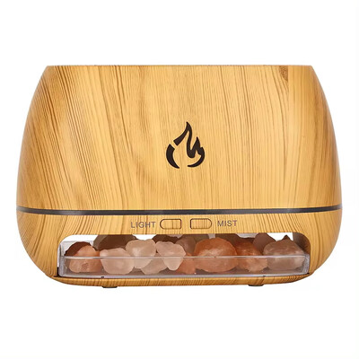 Novi Himalayan Crystal Salt Stone Aroma Ovlaživači zraka 3D plamen Vatra Šareno noćno svjetlo Aromaterapijski difuzor eteričnog ulja