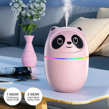 Υγραντήρας αέρα Cute Panda Aroma Oil Diffuser with Night Light USB Chargeable Cool Mist Sprayer Plants Purifier Humificador