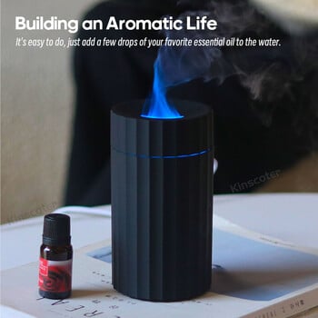 Αυτοκίνητο Diffuser Flame Humidifier Essential Oil Aroma Aromatherapy Diffuser Auto Air Purifier Αποσμητικό αέρα με φως LED