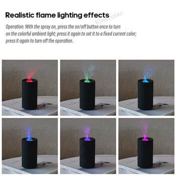 Αυτοκίνητο Diffuser Flame Humidifier Essential Oil Aroma Aromatherapy Diffuser Auto Air Purifier Αποσμητικό αέρα με φως LED