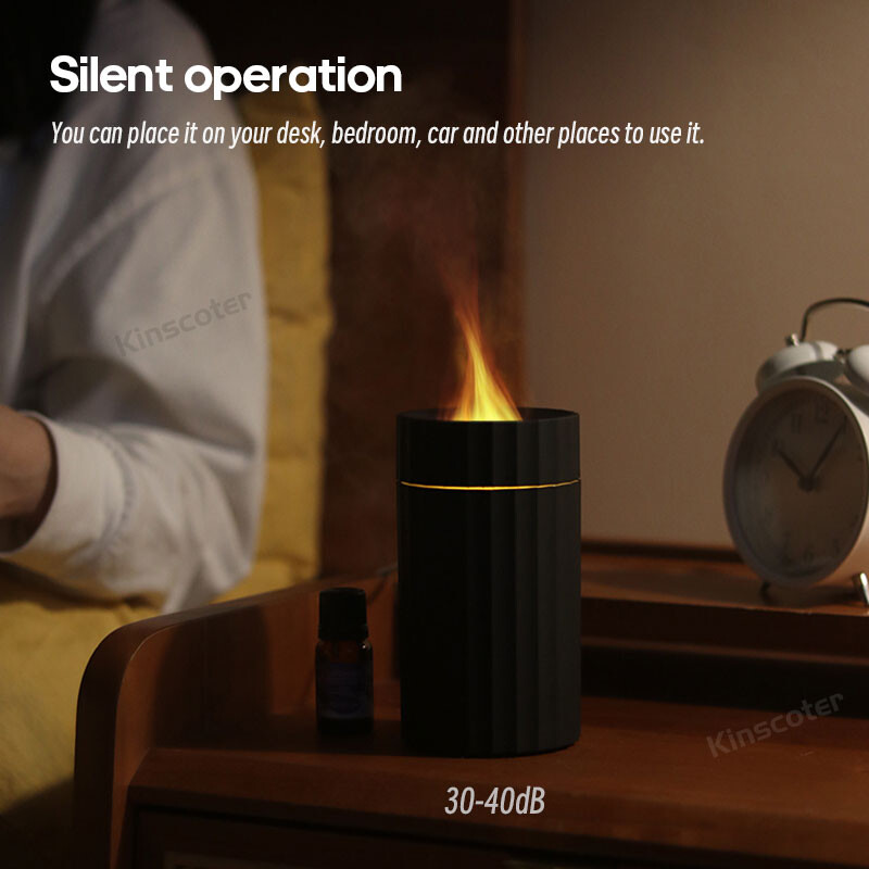 Difuzor za automobil, plamen, ovlaživač zraka, eterično ulje, aroma, aromaterapijski difuzor, automatski pročišćivač zraka, osvježivač zraka s LED svjetlom