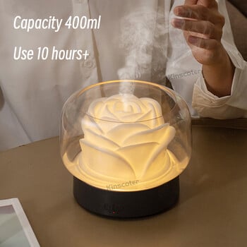 KINSCOTER 400ml Flower Aroma Diffuser Electric Mist Maker Aromatherapy Essential Oil Humidifier για τις γιορτές