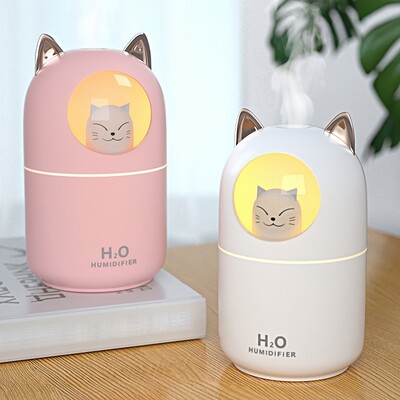 300ml Cute Cat H2o Room Mist Spray eterinių aliejų difuzorius Aromaterapinis nešiojamas automobilio oro difuzorius mini drėkintuvas