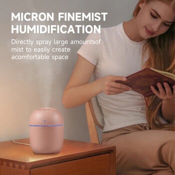 USB Aroma Diffuser 220ml Mini Essential Oil Diffuser Portable Mute Ultrasonic Air Humidifier Vehicle Humidifier with LED Lights