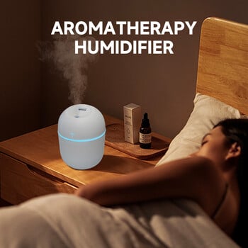 USB Aroma Diffuser 220ml Mini Essential Oil Diffuser Portable Mute Ultrasonic Air Humidifier Vehicle Humidifier with LED Lights