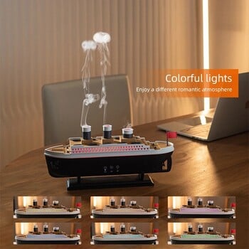 Titanic Ship Model Decoration Υγραντήρας αέρα 250ml Essential Oil Diffuser Jellyfish Smoke Ring Spray Aroma Diffuser for Home