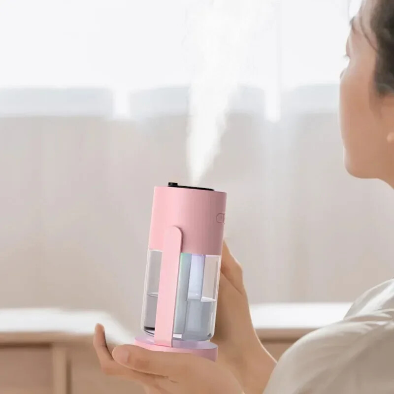 Creative Starry Sky Projection Humidifier Mini besisukantis automobilio oro drėkintuvas su LED lempute USB elektriniu aromato difuzoriumi, skirtas Bedroo