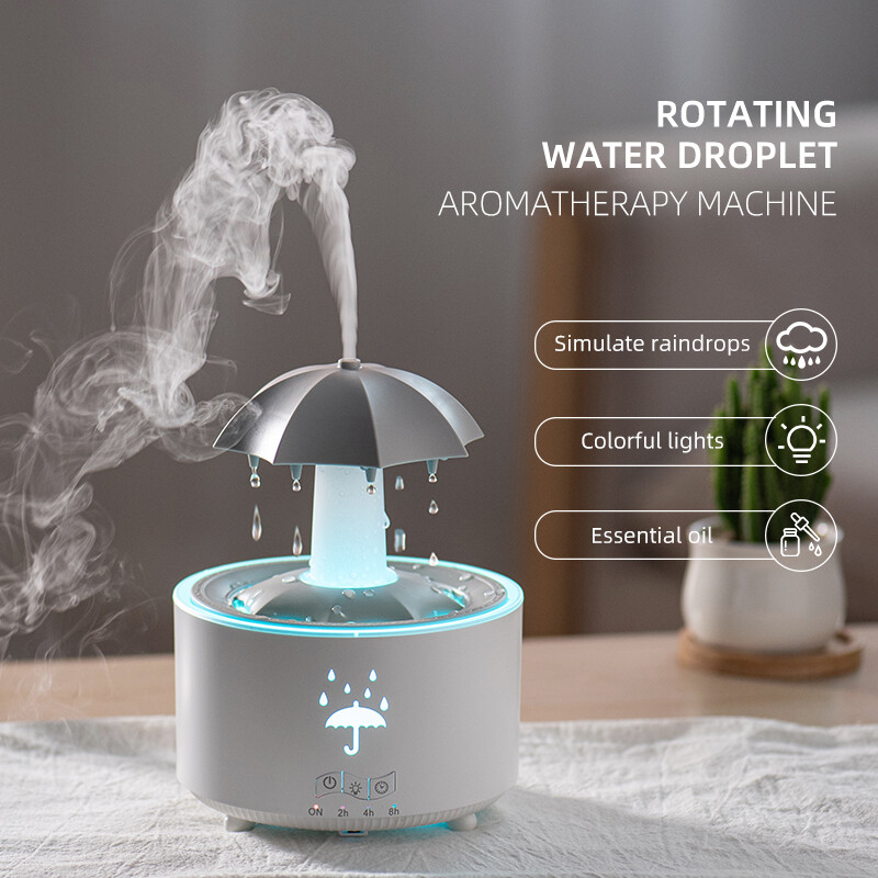 Creative Umbrella Water Drop oro drėkintuvas su spalvingu lengvo lietaus lašo aromato eterinių aliejų difuzoriumi aromaterapiniu drėkintuvu