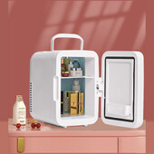 Cooseon 4L Mini Mirror Fridge, Beauty Makeup Грижа за кожата Хладилник, AC/DC Отопляем охлаждащ Beauty Refrigerator, Автомобилен мини хладилник