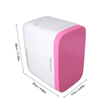 Φορητό 8L White Pink Mini Fridge Beauty & Skincare Refrigerator Lighted Mirror Door for Skincare Drink Cooler and Warmer