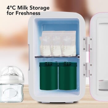 Φορητό 8L White Pink Mini Fridge Beauty & Skincare Refrigerator Lighted Mirror Door for Skincare Drink Cooler and Warmer