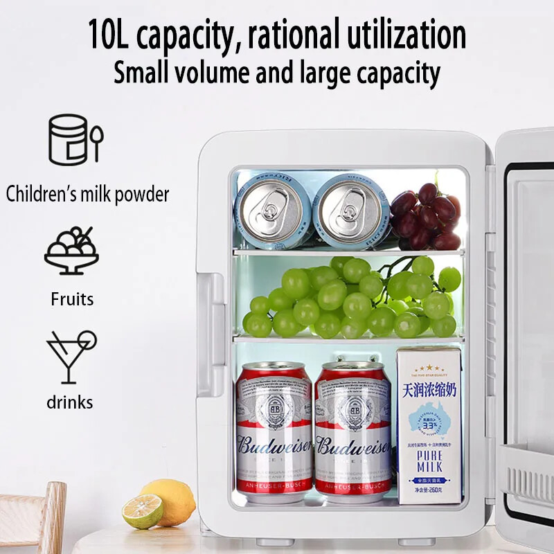 10L poluvodički hladnjak za automobil Mini hladnjak za automobil i dom Dvonamjenski hladno topli inkubator za kozmetiku voće piće ljepota