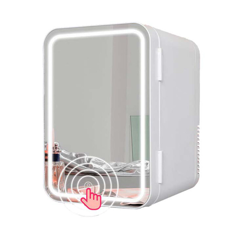 Kozmetikai mini hűtőszekrény bőrápoláshoz/sminkhez 8L Hordozható szépséghűtők Barkácspolcok hálószoba kollégiumi irodai kis hűtőhöz