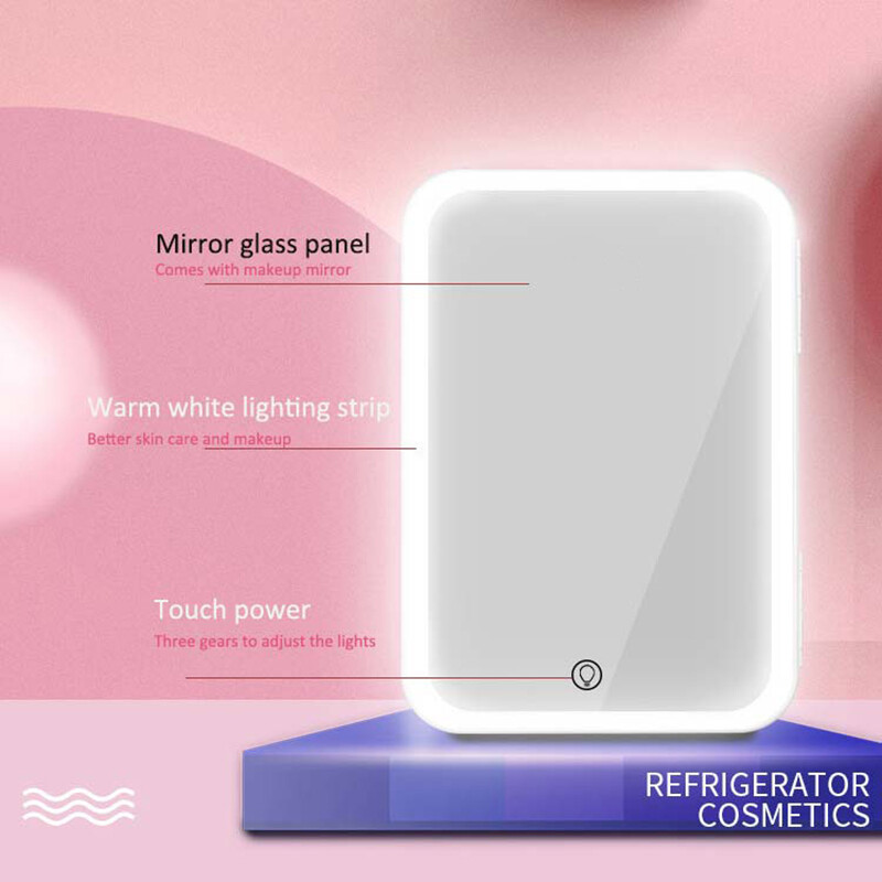 Kozmetikai mini hűtőszekrény bőrápoláshoz/sminkhez 8L Hordozható szépséghűtők Barkácspolcok hálószoba kollégiumi irodai kis hűtőhöz