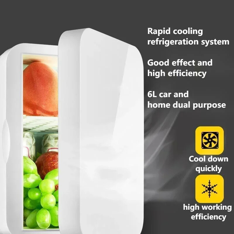 12V 220V 45W ~ 55W 8L mini šaldytuvas mažam šeimyniniam bendrabutyje Vienduris šaldytuvas Automobilinis namas Dvejos paskirties automobilinis šaldytuvas
