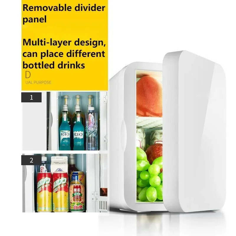 12V 220V 45W ~ 55W 8L mini šaldytuvas mažam šeimyniniam bendrabutyje Vienduris šaldytuvas Automobilinis namas Dvejos paskirties automobilinis šaldytuvas