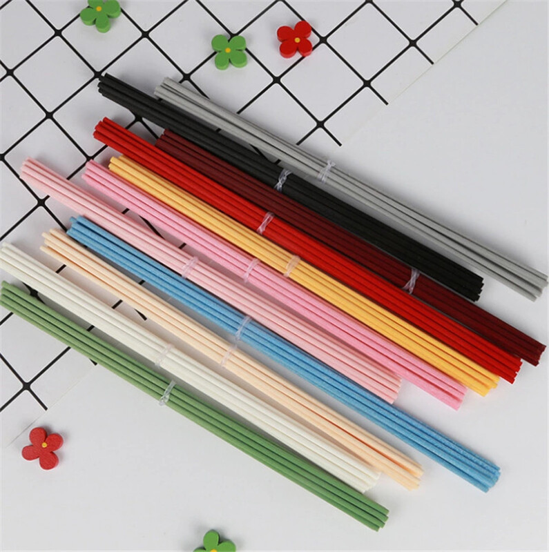 50PCS 19CMX3MM šareni štapić od vlakana za difuziju eteričnog ulja za uređenje doma Plavi/narančasti štapići od vlakana za aromaterapiju za difuzor od trske