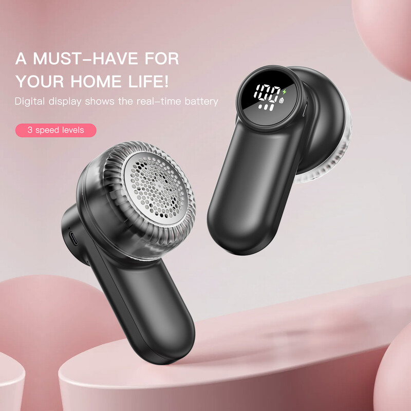 Акумулаторна самобръсначка с плат Самобръсначка с влакна с дигитален дисплей 3 скорости Пуловер Самобръсначка Хапчета за дрехи, мебели, диван, одеяло