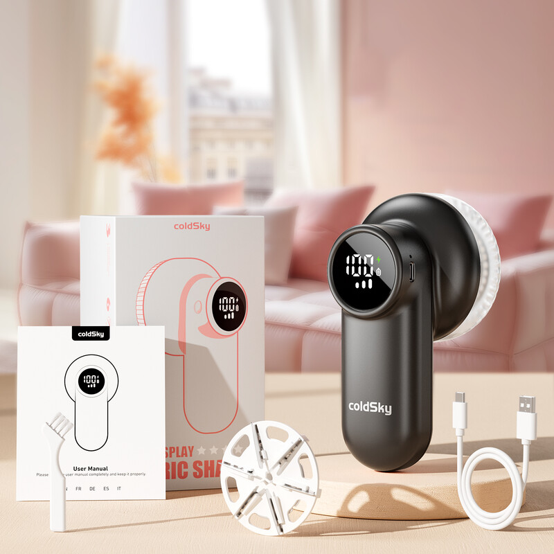 Акумулаторна самобръсначка с плат Самобръсначка с влакна с дигитален дисплей 3 скорости Пуловер Самобръсначка Хапчета за дрехи, мебели, диван, одеяло