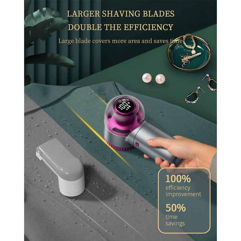 Пуловер за премахване на мъх coldSky Самобръсначка с дигитален дисплей 3-скоростна самобръсначка за мъхове 6-листови ножчета Препарат за премахване на мъх за дрехи Диван Спално бельо