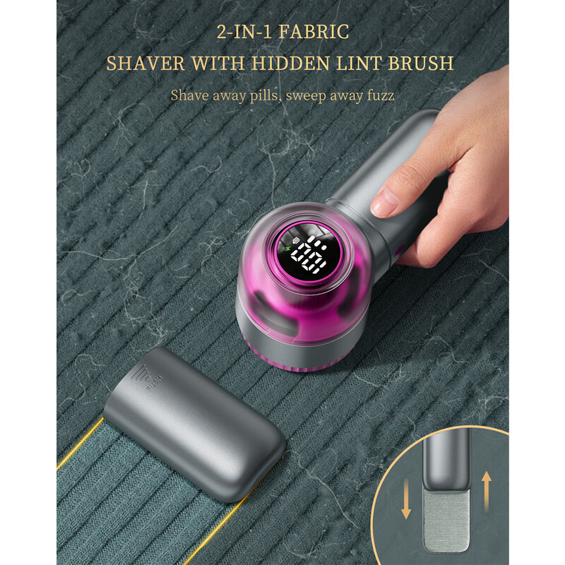 Пуловер за премахване на мъх coldSky Самобръсначка с дигитален дисплей 3-скоростна самобръсначка за мъхове 6-листови ножчета Препарат за премахване на мъх за дрехи Диван Спално бельо