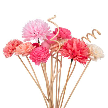 ΝΕΑ 15 ΤΕΜ. Pink Series Flower Rattan Sticks Fireless Fragrances Reed Diffuser Stick Diy Ornaments Διακόσμηση σπιτιού