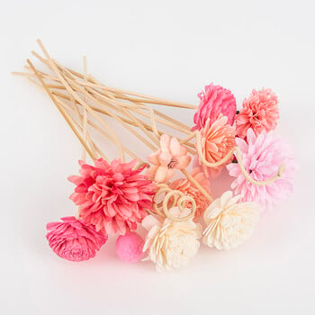 ΝΕΑ 15 ΤΕΜ. Pink Series Flower Rattan Sticks Fireless Fragrances Reed Diffuser Stick Diy Ornaments Διακόσμηση σπιτιού