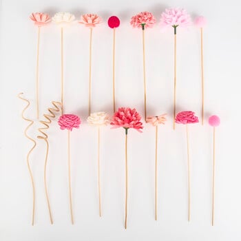 ΝΕΑ 15 ΤΕΜ. Pink Series Flower Rattan Sticks Fireless Fragrances Reed Diffuser Stick Diy Ornaments Διακόσμηση σπιτιού