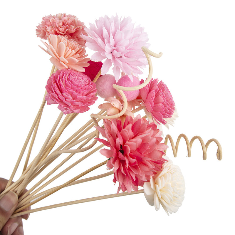 NOVO 15 KOM. Ružičaste serije štapići od ratana bez vatre Mirisi od trske Diy Ukrasi za dom