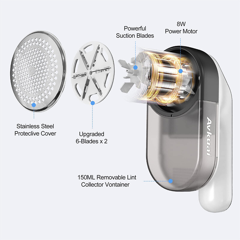 Prijenosni električni odstranjivač dlačica za uklanjanje dlačica s odjeće, 3 načina rada, punjivi alat za uklanjanje tkanine od vunenih džempera za brijanje
