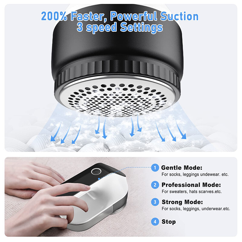 Prijenosni električni odstranjivač dlačica za uklanjanje dlačica s odjeće, 3 načina rada, punjivi alat za uklanjanje tkanine od vunenih džempera za brijanje