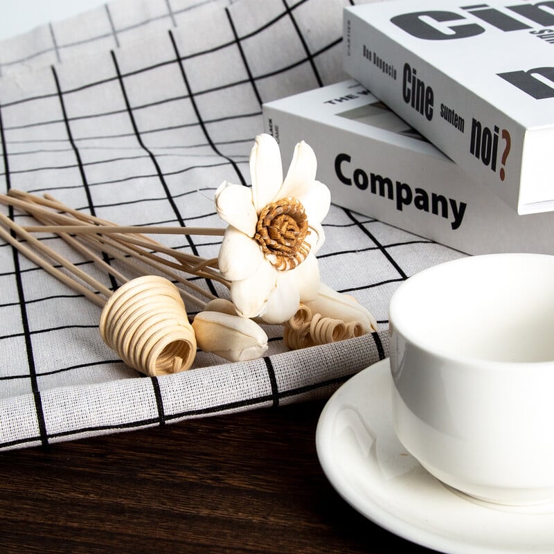 „Pasidaryk pats“ 7 vnt. dirbtinės saulėgrąžų rotango lazdelės be ugnies kvepalų nendrių difuzoriaus lazdelės namų dekoras