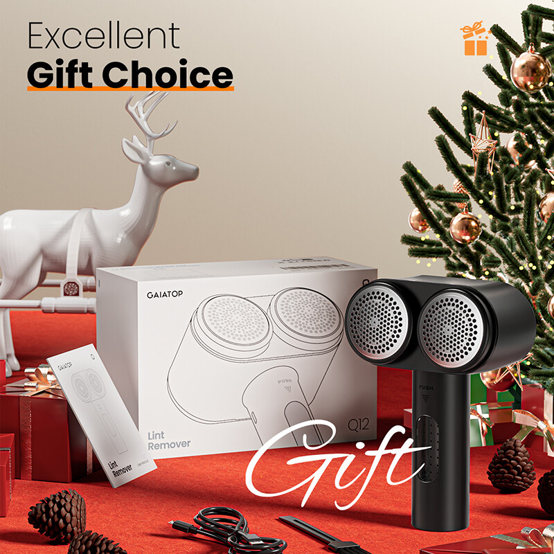 GAIATOP audinių skustuvas, didesnis įkraunamas pūkelių valiklis, elektrinis pūkelių skustuvas su LED ekranu ir dviguba galvute su 6 ašmenimis, 3